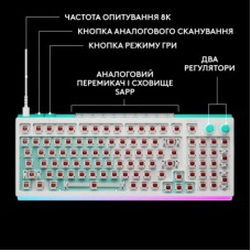 Клавіатура Logitech G512 X 98 Tactile Switch RGB USB UA White (920-014003) - Фото