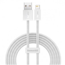 Дата кабель USB 2.0 AM to Lightning 2.0m 2.4A white Baseus (CALD000502) - Фото
