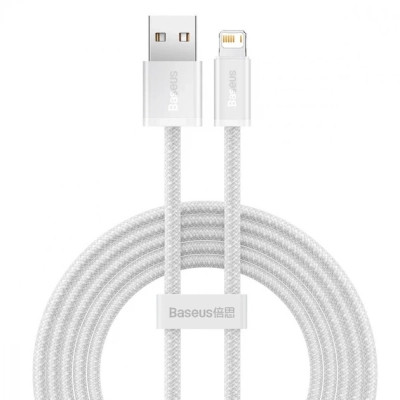 Дата кабель USB 2.0 AM to Lightning 2.0m 2.4A white Baseus (CALD000502)