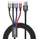 Дата кабель USB 2.0 AM to Lightning + Micro 5P + USB-C 1.2m 3.5A black Baseus (CA1T4-B01)