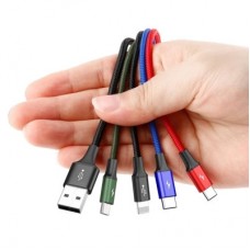 Дата кабель USB 2.0 AM to Lightning + Micro 5P + USB-C 1.2m 3.5A black Baseus (CA1T4-B01) - Фото