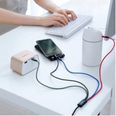 Дата кабель USB 2.0 AM to Lightning + Micro 5P + USB-C 1.2m 3.5A black Baseus (CA1T4-B01) - Фото