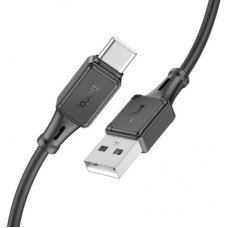 Дата кабель USB 2.0 AM to USB-C 1.0m silicone X101 Assistant black HOCO (6942007604079) - Фото