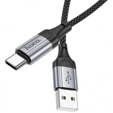Дата кабель USB 2.0 AM to USB-C 1.0m 3A nylon X102 black HOCO (6942007608770) - Фото