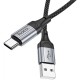 Дата кабель USB 2.0 AM to USB-C 1.0m 3A nylon X102 black HOCO (6942007608770) Дата кабель USB 2.0 AM to USB-C 1.0m 3A nylon X102 black HOCO (6942007608770)