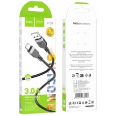 Дата кабель USB 2.0 AM to USB-C 1.0m silicone X109 Energy black HOCO (6942007636247) - Фото