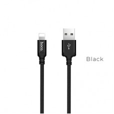 Дата кабель USB 2.0 AM to Lightning 2.0m 2A nylon X14 black HOCO (6957531062882) - Фото