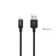 Дата кабель USB 2.0 AM to Lightning 2.0m 2A nylon X14 black HOCO (6957531062882)