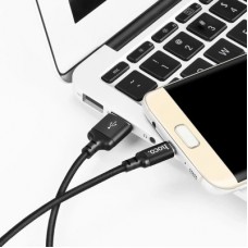Дата кабель USB 2.0 AM to Micro 5P 2.0m 2A nylon X14 black HOCO (6957531062905) - Фото