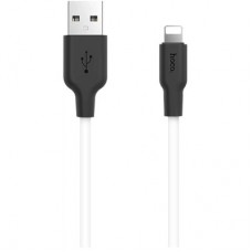 Дата кабель USB 2.0 AM to Lightning 1.0m 2A silicone X21 black+white HOCO (6957531071365) - Фото