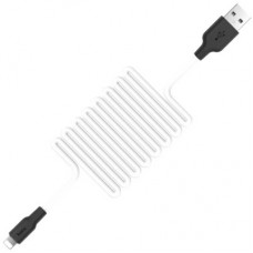 Дата кабель USB 2.0 AM to Lightning 1.0m 2A silicone X21 black+white HOCO (6957531071365) - Фото