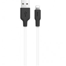 Дата кабель USB 2.0 AM to Lightning 1.0m 2A silicone X21 black+white HOCO (6957531071365) - Фото