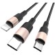 Дата кабель USB 2.0 AM to Lightning + USB-C + Micro 5P 1.0m 2A nylon X26 black+gold HOCO (6957531080275) Дата кабель USB 2.0 AM to Lightning + USB-C + Micro 5P 1.0m 2A nylon X26 black+gold HOCO (6957531080275)