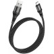 Дата кабель USB 2.0 AM to Micro 5P 1.0m 2.4A nylon X50 black HOCO (6931474734211)