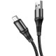 Дата кабель USB 2.0 AM to Micro 5P 1.0m 2.4A nylon X50 black HOCO (6931474734211) Дата кабель USB 2.0 AM to Micro 5P 1.0m 2.4A nylon X50 black HOCO (6931474734211)