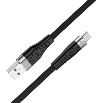 Дата кабель USB 2.0 AM to USB-C 1.0m 3 A silicone X53 black HOCO (6931474738097)