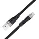 Дата кабель USB 2.0 AM to USB-C 1.0m 3 A silicone X53 black HOCO (6931474738097)