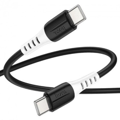 Дата кабель USB-C to USB-C 1.0m 60 W silicone X82 black HOCO (6931474768599)