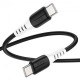 Дата кабель USB-C to USB-C 1.0m 60 W silicone X82 black HOCO (6931474768599)