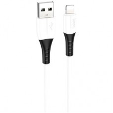 Дата кабель USB 2.0 AM to Lightning 1.0m 2.4 A silicone X82 white HOCO (6931474768544) - Фото