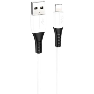 Дата кабель USB 2.0 AM to Lightning 1.0m 2.4 A silicone X82 white HOCO (6931474768544)