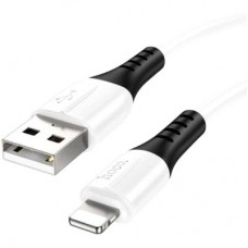 Дата кабель USB 2.0 AM to Lightning 1.0m 2.4 A silicone X82 white HOCO (6931474768544) - Фото