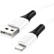 Дата кабель USB 2.0 AM to Lightning 1.0m 2.4 A silicone X82 white HOCO (6931474768544)