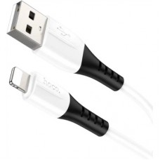 Дата кабель USB 2.0 AM to Lightning 1.0m 2.4 A silicone X82 white HOCO (6931474768544) - Фото