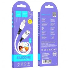 Дата кабель USB 2.0 AM to Lightning 1.0m 2.4 A silicone X82 white HOCO (6931474768544) - Фото