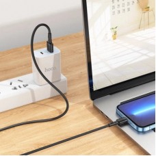 Дата кабель USB 2.0 AM to Lightning 1.0m 2.4A X83 black HOCO (6931474770868) - Фото