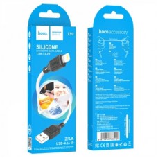 Дата кабель USB 2.0 AM to Lightning 1.0m silicone X90 Cool white HOCO (6931474788412) - Фото