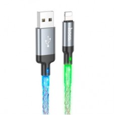 Дата кабель USB 2.0 AM to Lightning 1.0m U112 Shine gray HOCO (6931474788801) - Фото
