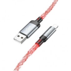 Дата кабель USB 2.0 AM to Lightning 1.0m U112 Shine gray HOCO (6931474788801) - Фото