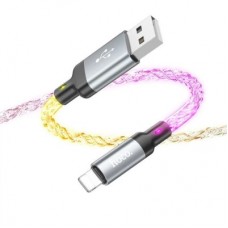 Дата кабель USB 2.0 AM to Lightning 1.0m U112 Shine gray HOCO (6931474788801) - Фото
