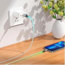 Дата кабель USB 2.0 AM to Lightning 1.0m U112 Shine gray HOCO (6931474788801) - Фото