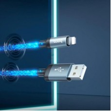 Дата кабель USB 2.0 AM to Lightning 1.0m U112 Shine gray HOCO (6931474788801) - Фото