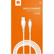 Дата кабель USB 2.0 AM to Lightning 1.0m 2.4A X196 white WUW (6972573335596) - Фото