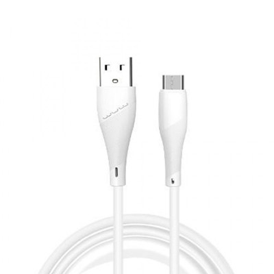Дата кабель USB 2.0 AM to Micro 5P 1.0m 2.4A X196 white WUW (6972573335572)