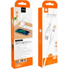Дата кабель USB 2.0 AM to Micro 5P 1.0m 2.4A X196 white WUW (6972573335572) - Фото