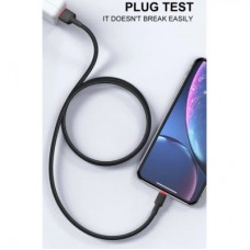 Дата кабель USB 2.0 AM to Lightning 1.0m 2.4A X203 black WUW (6972573336210) - Фото