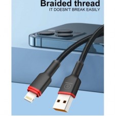 Дата кабель USB 2.0 AM to Lightning 1.0m 2.4A X203 black WUW (6972573336210) - Фото