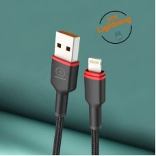 Дата кабель USB 2.0 AM to Lightning 1.0m 2.4A X203 black WUW (6972573336210) - Фото