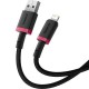 Дата кабель USB 2.0 AM to Lightning 1.0m 2.4A red+black Baseus (P10377801U01-01)