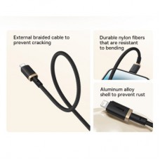 Дата кабель USB 2.0 AM to Lightning 1.0m 2.4A red+black Baseus (P10377801U01-01) - Фото