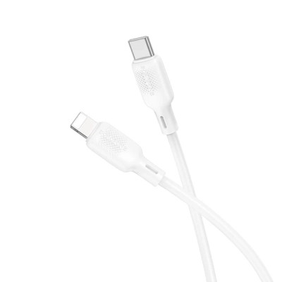 Дата кабель USB-C to Lightning 1.0m silicone BX113 Lenny white BOROFONE (6941991115387)