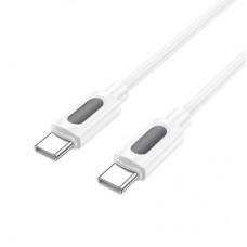 Дата кабель USB-C to USB-C 1.0m 60 W silicone BX114 Structure white BOROFONE (6941991116919) - Фото
