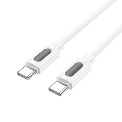 Дата кабель USB-C to USB-C 1.0m 60 W silicone BX114 Structure white BOROFONE (6941991116919)
