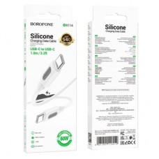 Дата кабель USB-C to USB-C 1.0m 60 W silicone BX114 Structure white BOROFONE (6941991116919) - Фото