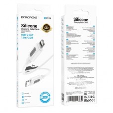 Дата кабель USB-C to Lightning 1.0m PD silicone BX114 Structure white BOROFONE (6941991116834) - Фото