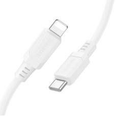 Дата кабель USB-C to Lightning 1.0m PD silicone BX115 Lotto white BOROFONE (6941991119613) - Фото